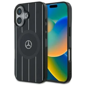 Mercedes MB Double Layer Crossed Lines MagSafe case for iPhone 16 - blackeng