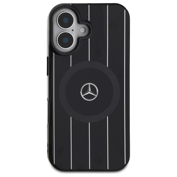 Mercedes MB Double Layer Crossed Lines MagSafe case for iPhone 16 - blackeng