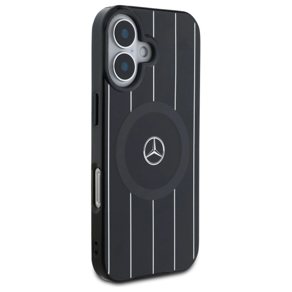 Mercedes MB Double Layer Crossed Lines MagSafe case for iPhone 16 - blackeng