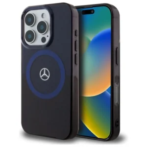Mercedes MB Double Layer BiColor MagSafe Case for iPhone 16 Pro Max - Blueeng