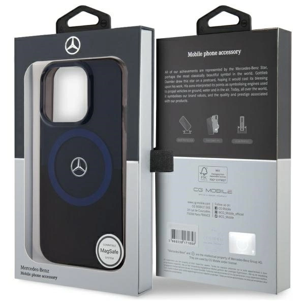Mercedes MB Double Layer BiColor MagSafe Case for iPhone 16 Pro Max - Blueeng
