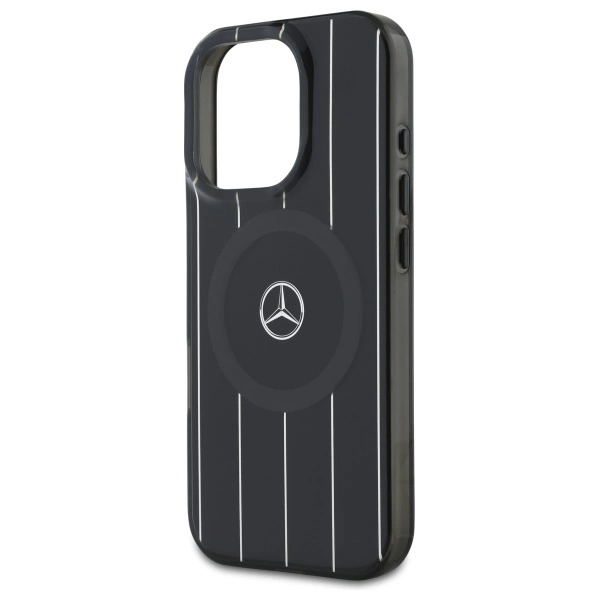 Mercedes MB Double Layer Crossed Lines MagSafe Case for iPhone 16 Pro Max - Blackeng
