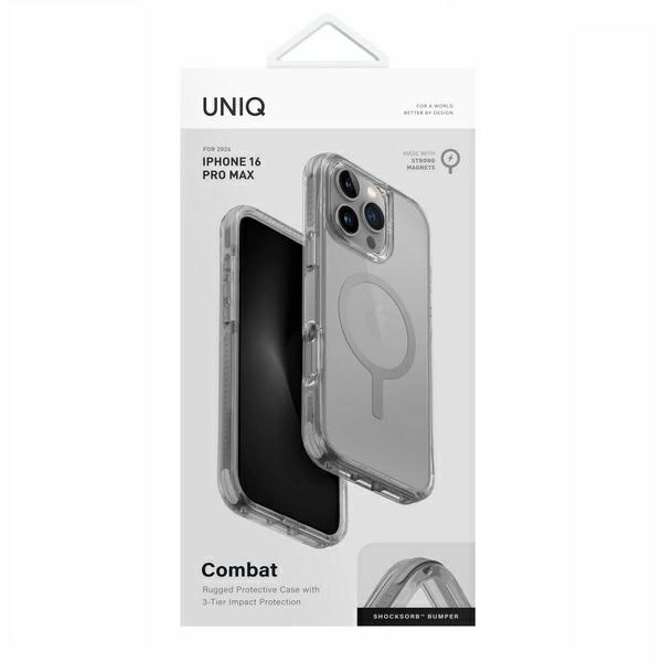 Uniq Combat Magclick Charging Case for iPhone 16 Pro Max - Grayeng
