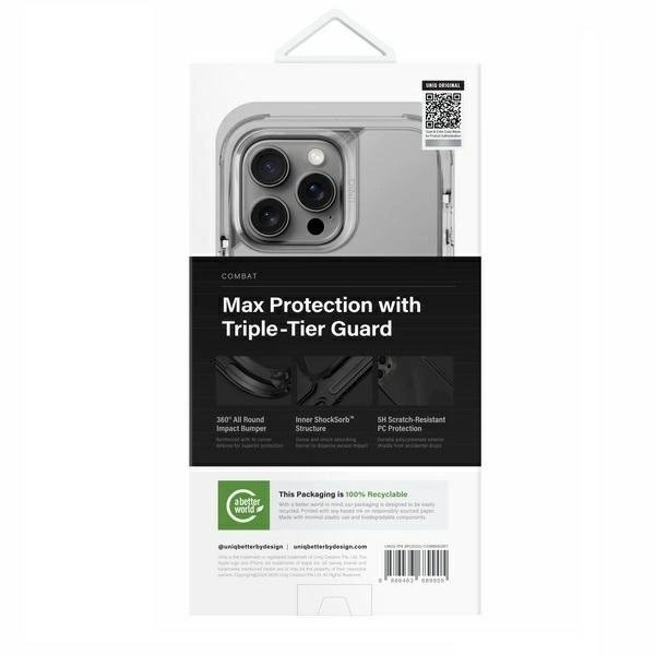 Uniq Combat Magclick Charging Case for iPhone 16 Pro Max - Grayeng