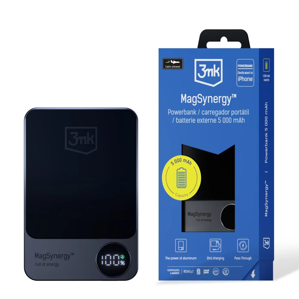 Powerbank 3mk MagSynergy with MagSafe 5000mAh 18W - blackeng