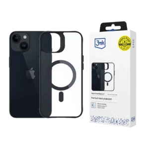3mk Satin Armor MagCase with MagSafe for iPhone 13 / 14 - Transparent with Black Frameeng