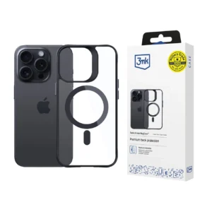 3mk Satin Armor MagCase with MagSafe for iPhone 14 Pro Max - Clear with Black Frameeng