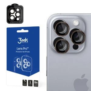 3mk Lens Protection Pro Camera Cover with Brown Frame for iPhone 16 Pro /16 Pro Maxeng