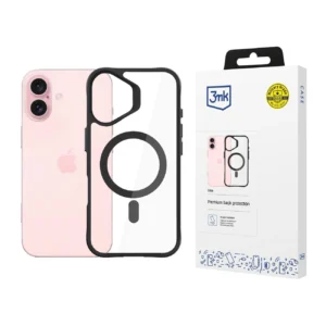 3mk Satin Armor MagCase with MagSafe for iPhone 16 - Clear with Black Frameeng