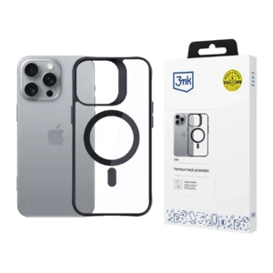 3mk Satin Armor MagCase with MagSafe for iPhone 16 Pro - Clear with Black Frameeng