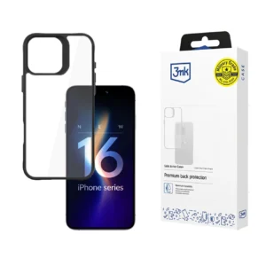 3mk Satin Armor Case+ for iPhone 16 Pro Max - Transparent with Black Frameeng