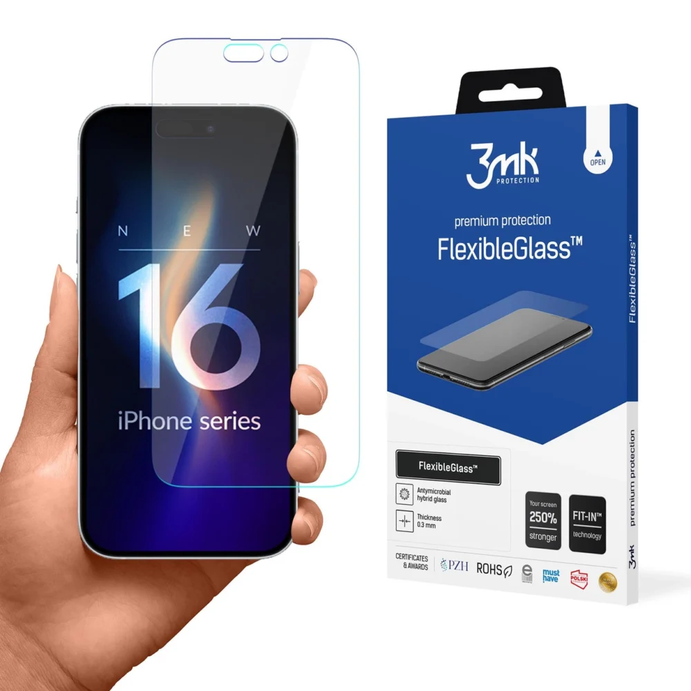 Tempered glass 3mk FlexibleGlass for iPhone 16 Pro Maxeng