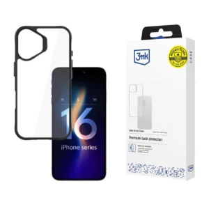 3mk Satin Armor Case+ for iPhone 16 Plus - Transparent with Black Frameeng