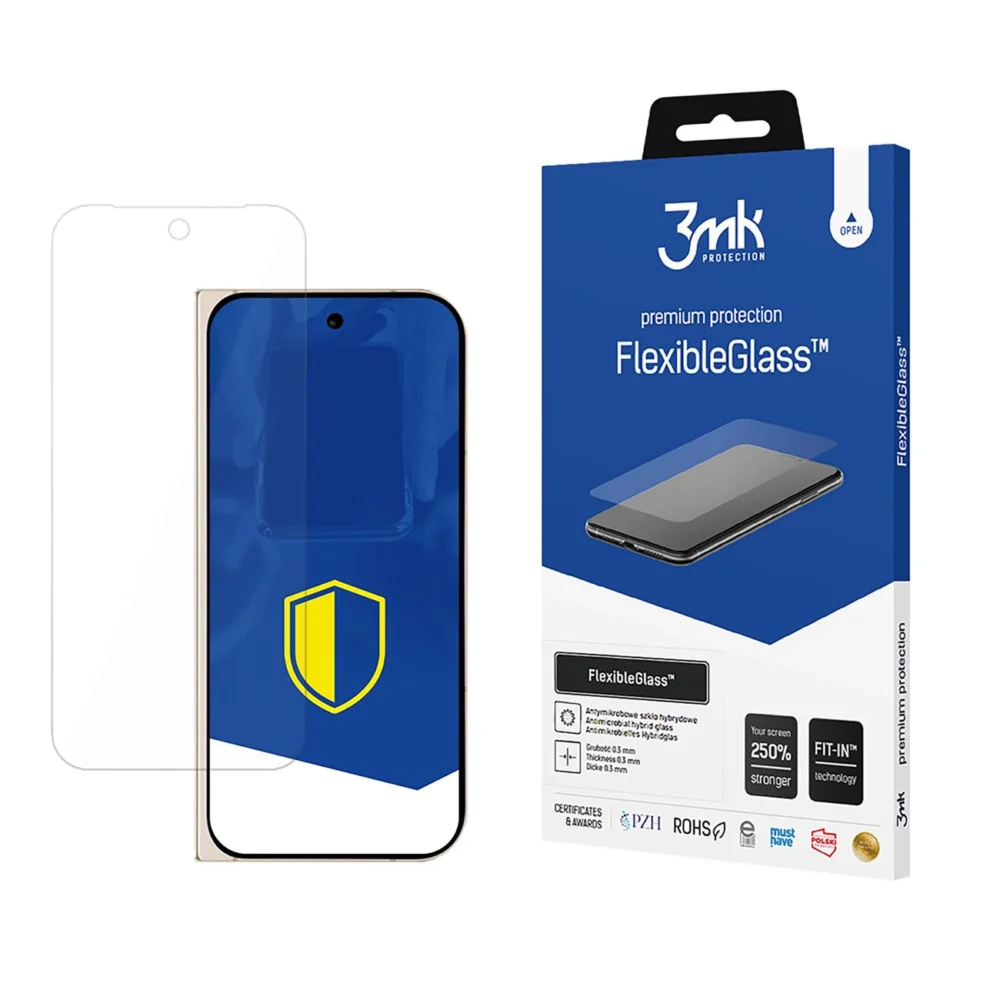 Hybrid glass 3mk FlexibleGlass on Google Pixel 9 Pro Fold (front)eng