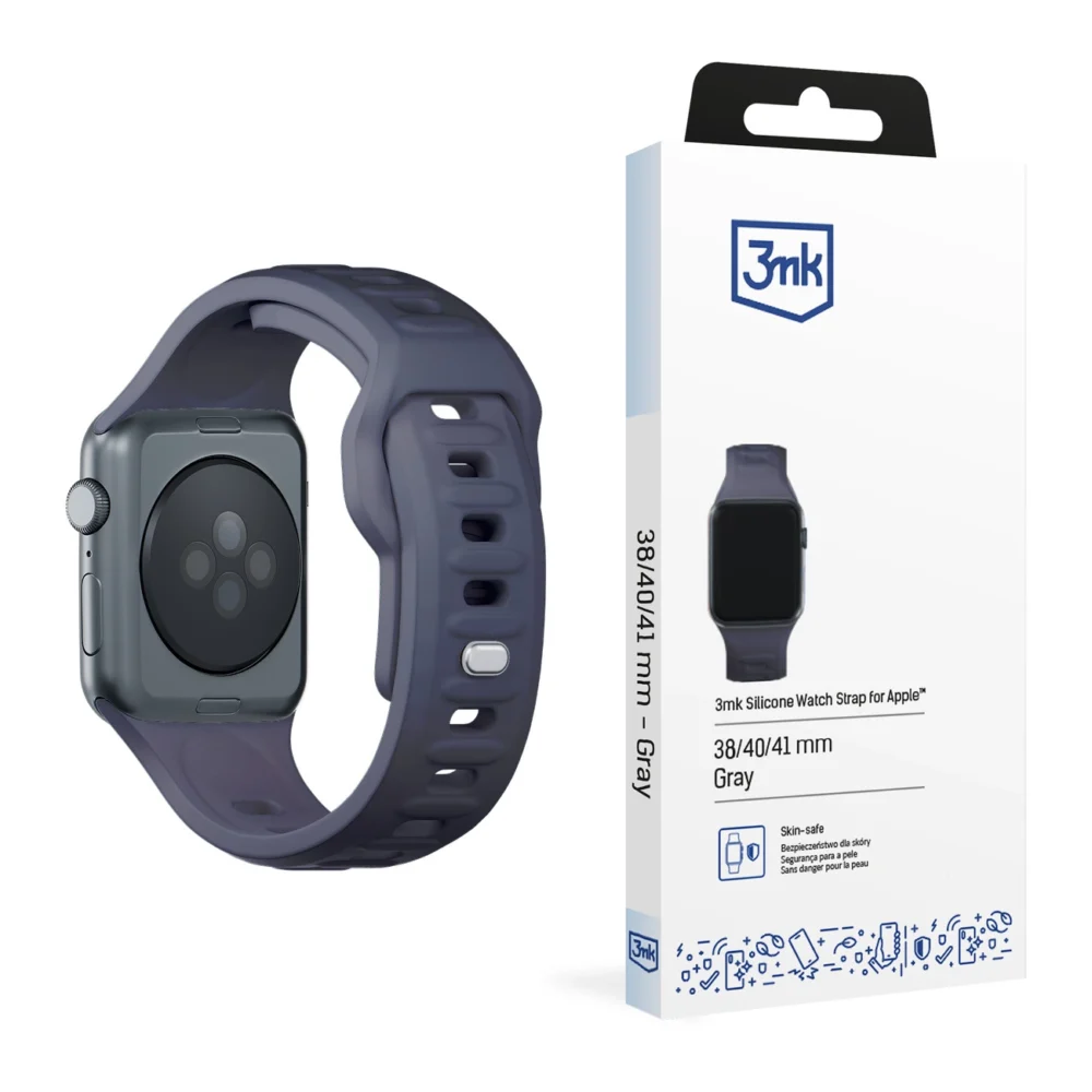 3mk Silicone Watch Strap for Apple Watch 38 / 40 / 41 mm - grayeng