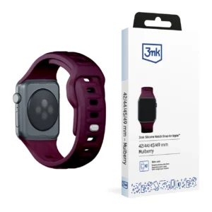 3mk Silicone Watch Strap for Apple Watch 42 / 44 / 45 / 49 mm - Burgundyeng