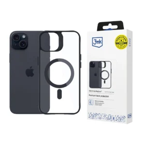 3mk Satin Armor MagCase with MagSafe for iPhone 15 - Clear with Black Frameeng