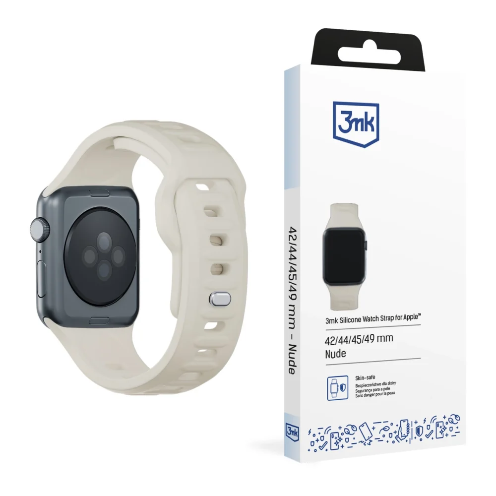 3mk Silicone Watch Strap for Apple Watch 42/44/45/49mm - beigeeng