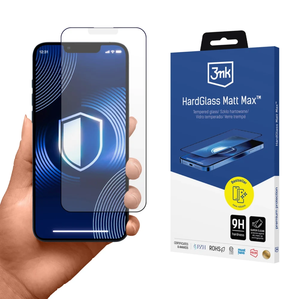 Matte tempered glass 3mk HardGlass Matt Max for iPhone 13 / 13 Pro / 14eng