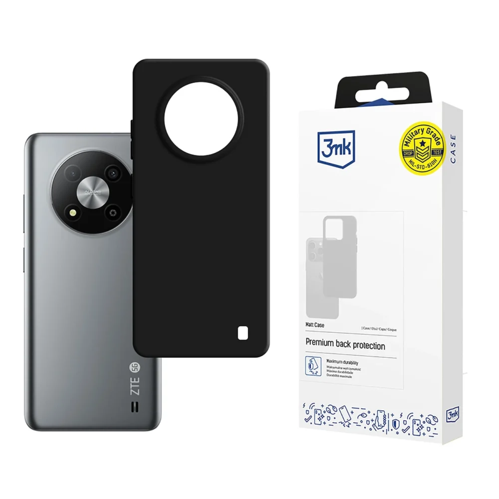 3mk Matt Case for ZTE Blade A73 - Blackeng