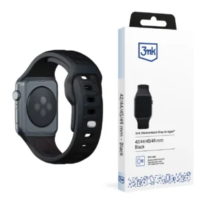 3mk Silicone Watch Strap for Apple Watch 42 / 44 / 45 / 49 mm - blackeng