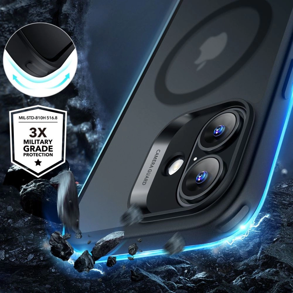 ESR Classic Hybrid Halolock MagSafe Case Set + Tempered Glass for iPhone 16 - Semi-Transparenteng