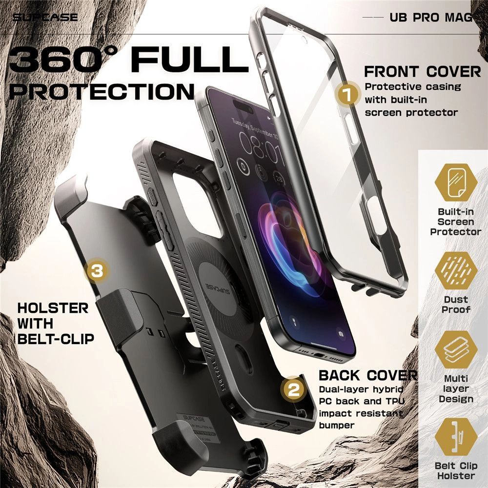 Supcase UB Pro Mag MagSafe Case for iPhone 16 Pro Max - Blackeng