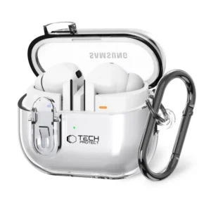 Tech-Protect FlexAir Case with Carabiner for Samsung Galaxy Buds 3 / 3 Pro - Transparenteng