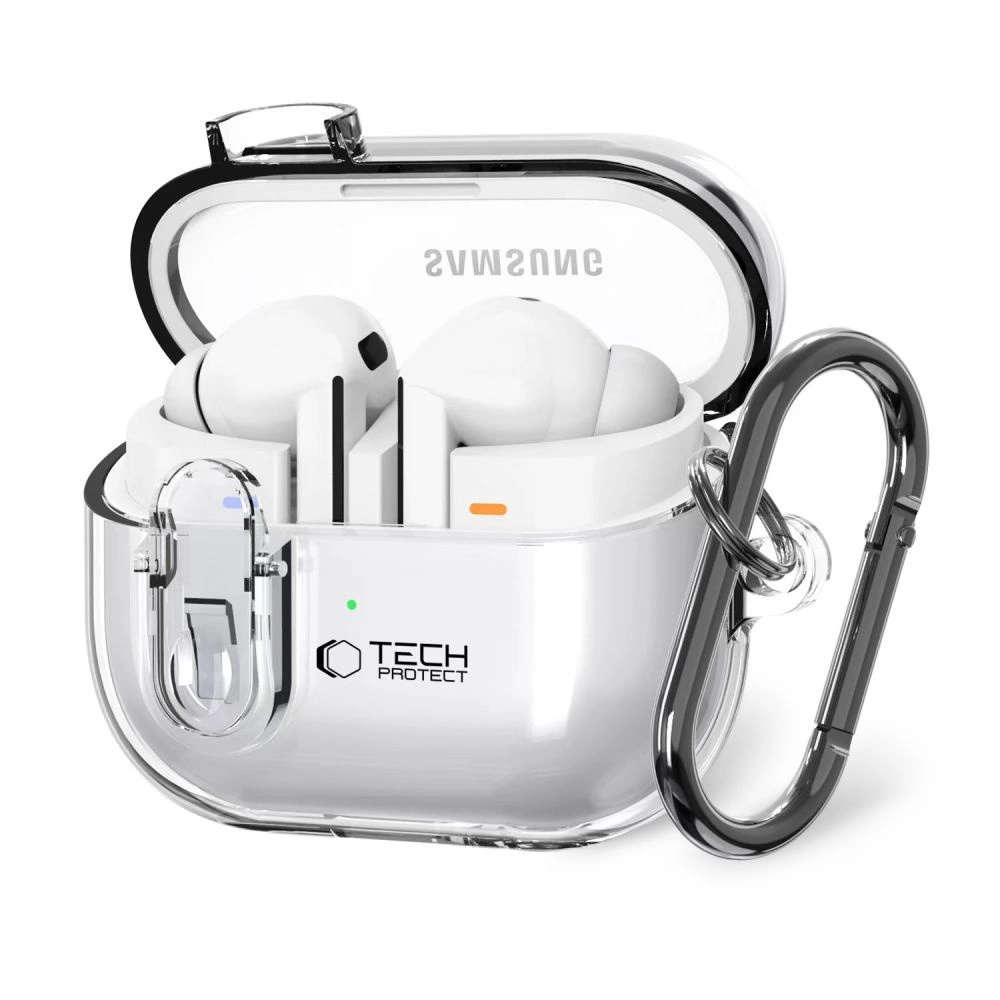 Tech-Protect FlexAir Case with Carabiner for Samsung Galaxy Buds 3 / 3 Pro - Transparenteng