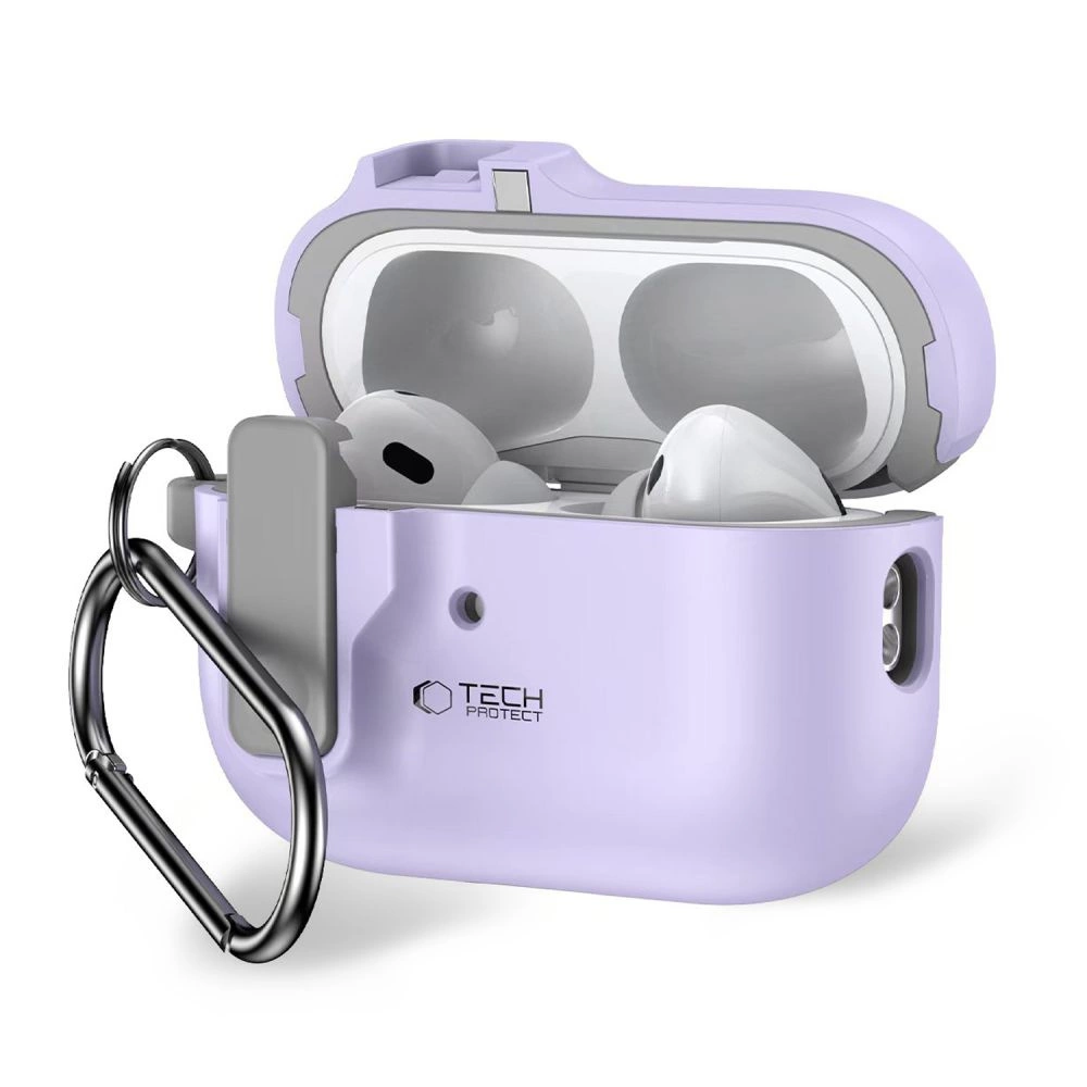 Tech-Protect Slim Hook Case with Carabiner for Apple AirPods Pro 1 / 2 - Purpleeng