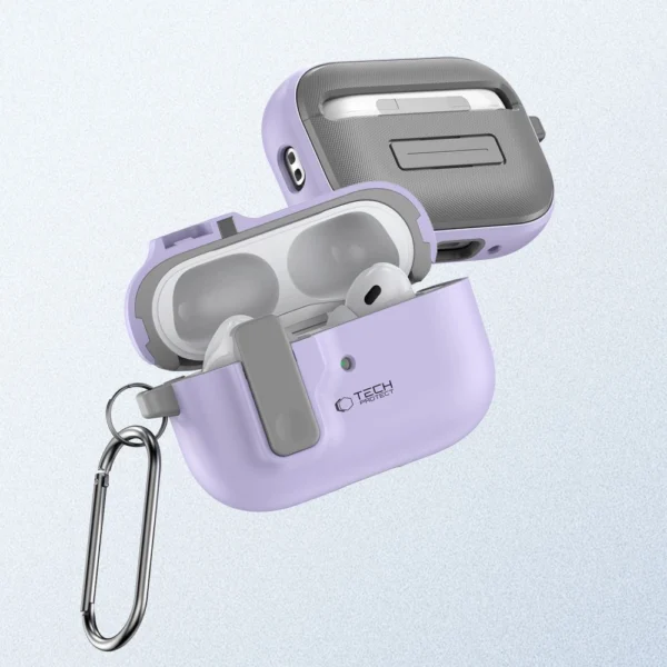 Tech-Protect Slim Hook Case with Carabiner for Apple AirPods Pro 1 / 2 - Purpleeng