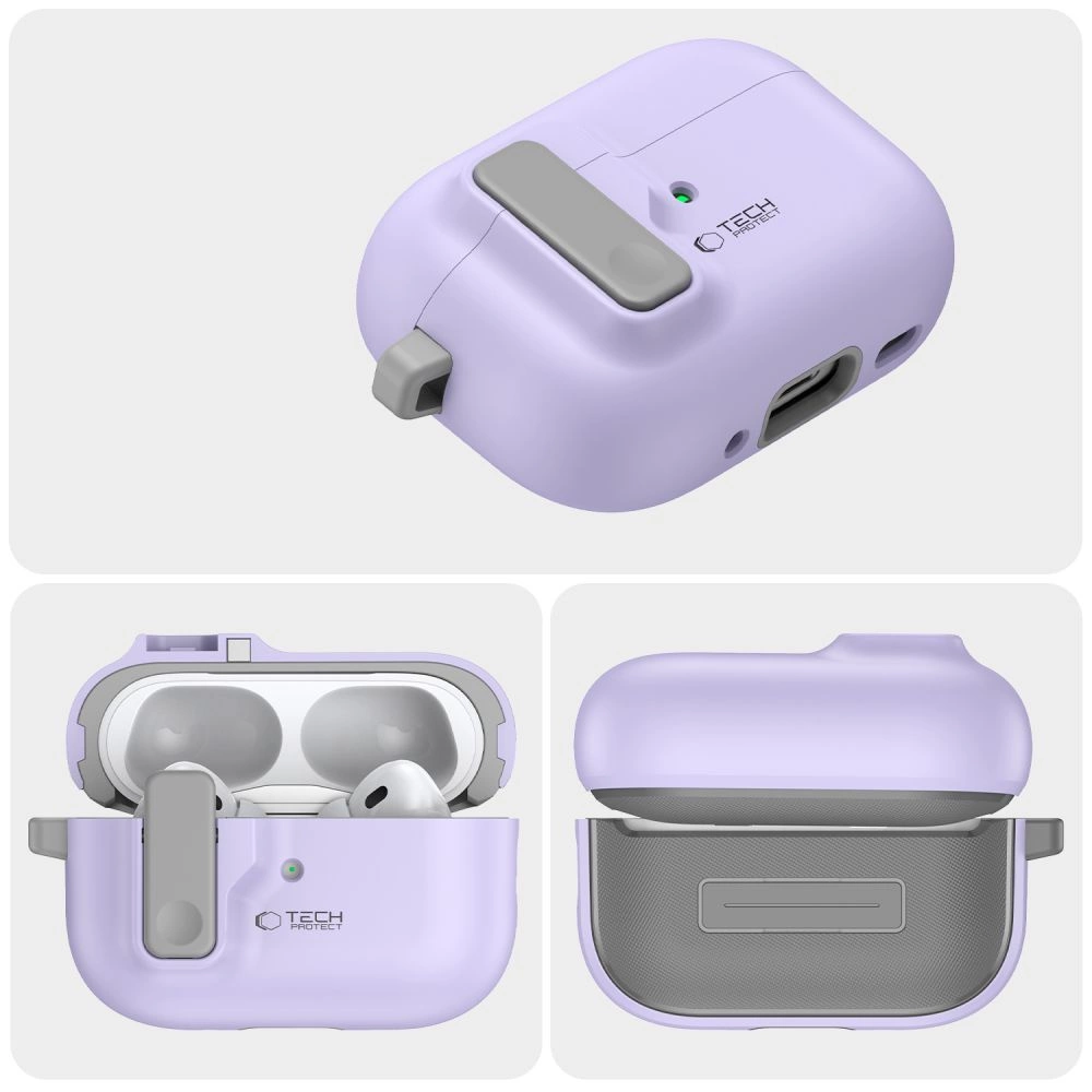 Tech-Protect Slim Hook Case with Carabiner for Apple AirPods Pro 1 / 2 - Purpleeng
