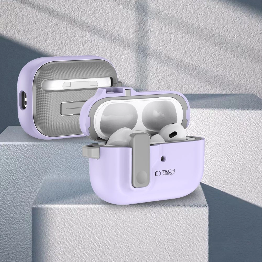Tech-Protect Slim Hook Case with Carabiner for Apple AirPods Pro 1 / 2 - Purpleeng