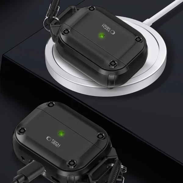 Tech-Protect Rough Hook Case with Carabiner for Apple AirPods Pro 1 / 2 - Blackeng
