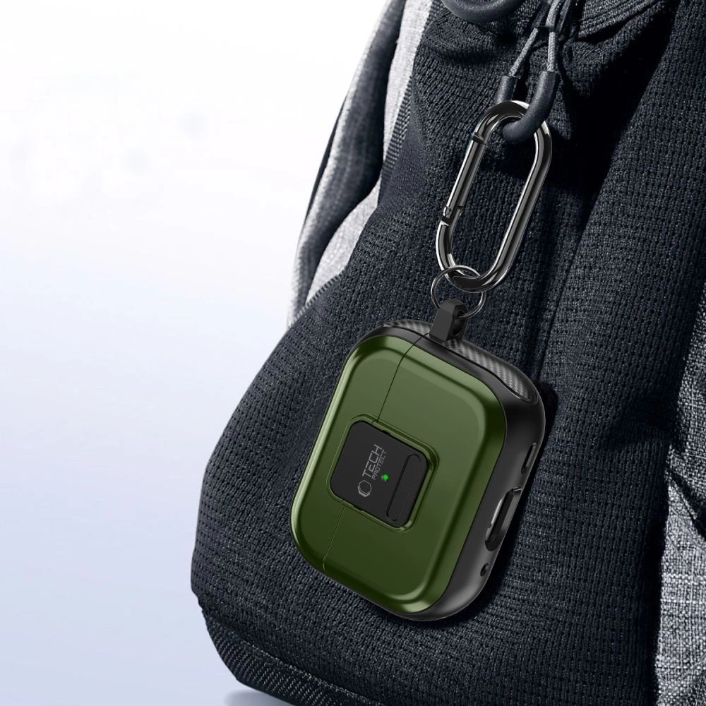 Tech-Protect Defender Hook MagSafe Case with Carabiner for Apple AirPods Pro 1 / 2 - Greeneng