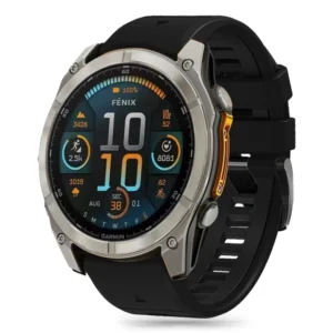 Tech-Protect Silicone Line Strap for Garmin Fenix 5X / 5X Plus / 6X / 6X Pro / 7X / 8 (51 mm) - Blackeng