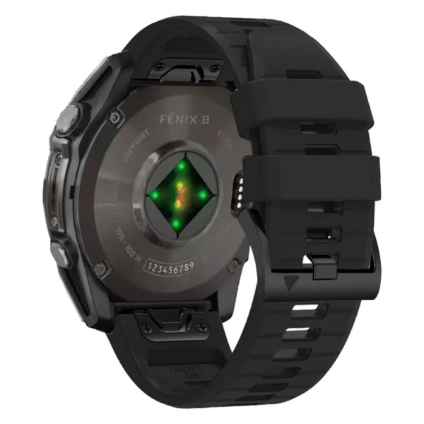 Tech-Protect Silicone Line Strap for Garmin Fenix 5X / 5X Plus / 6X / 6X Pro / 7X / 8 (51 mm) - Blackeng