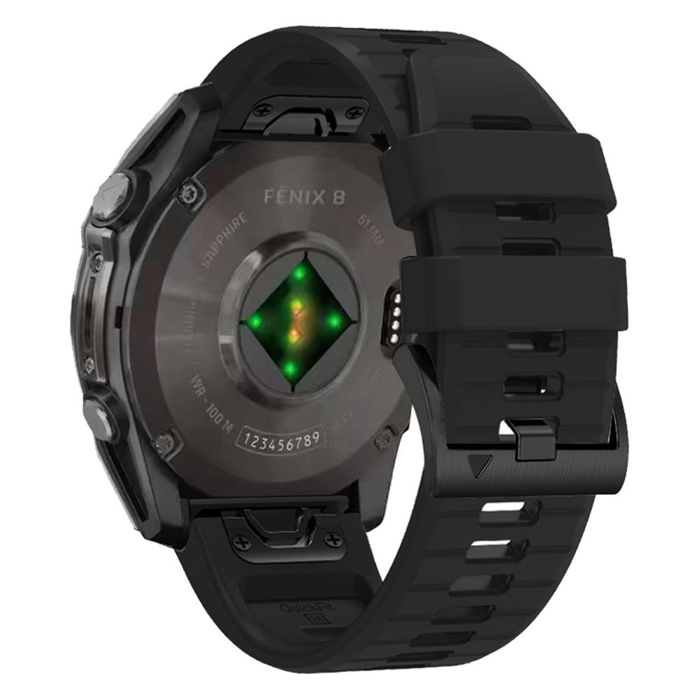 Tech-Protect Silicone Line Strap for Garmin Fenix 5X / 5X Plus / 6X / 6X Pro / 7X / 8 (51 mm) - Blackeng