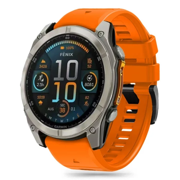 Tech-Protect Silicone Line Strap for Garmin Fenix 5X / 5X Plus / 6X / 6X Pro / 7X / 8 (51 mm) - Orangeeng