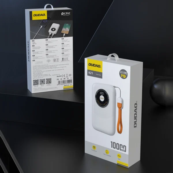 Powerbank Dudao K21 Mini 10000mAh 22.5W USB-A / USB-C - beigeeng