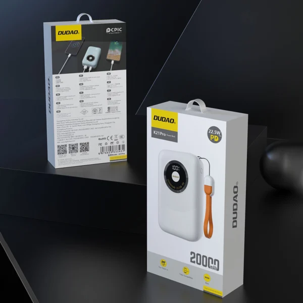 Powerbank Dudao K21Pro Mini 20000mAh 22.5W - whiteeng