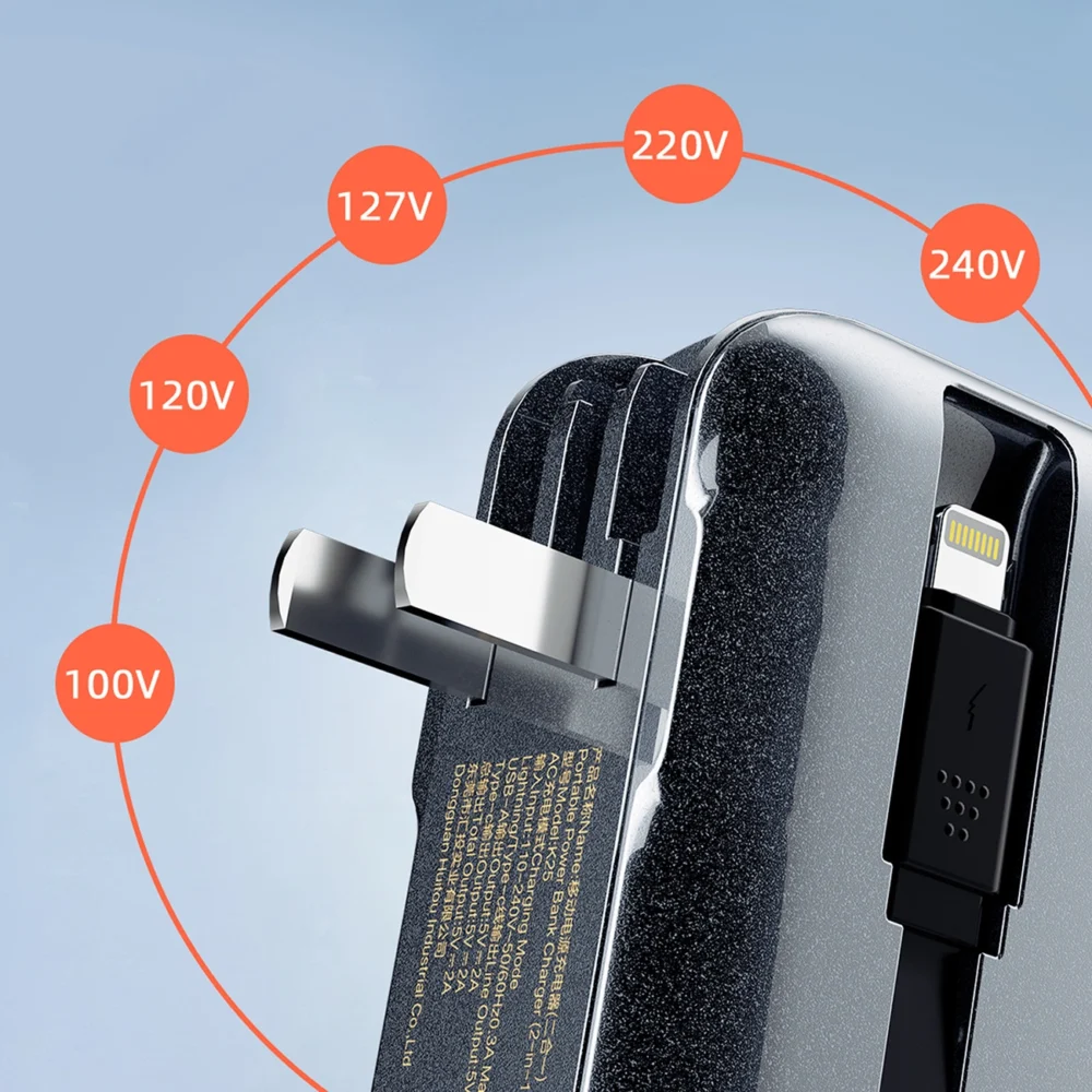 Dudao K25 2in1 10000mAh 3-Plug Powerbank Charger - Grayeng