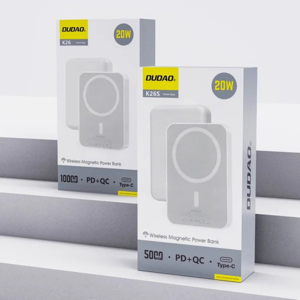 Powerbank Dudao K26S 5000mAh 20W USB-A / USB-C / MagSafe - whiteeng