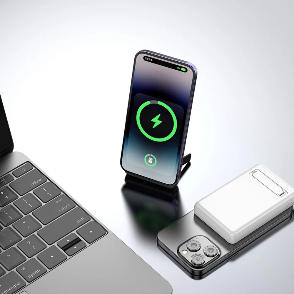 Powerbank Dudao K14S+ 10000mAh 20W USB-A / USB-C / MagSafe with stand - whiteeng
