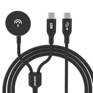 Dudao A12MaxC PD60W 2-in-1 Charger for Apple Watch / USB-C - Blackeng