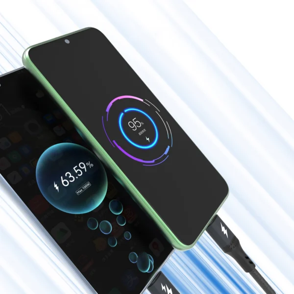 Dudao L3E 3 in 1 60W MicroUSB USB-C Lightning Cable 1.2m - Blackeng