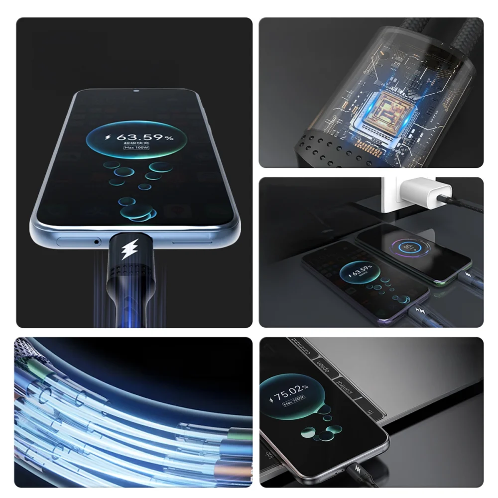 Dudao L3F 2in1 Cable 100W 1.2m 2 x USB-C - Blackeng