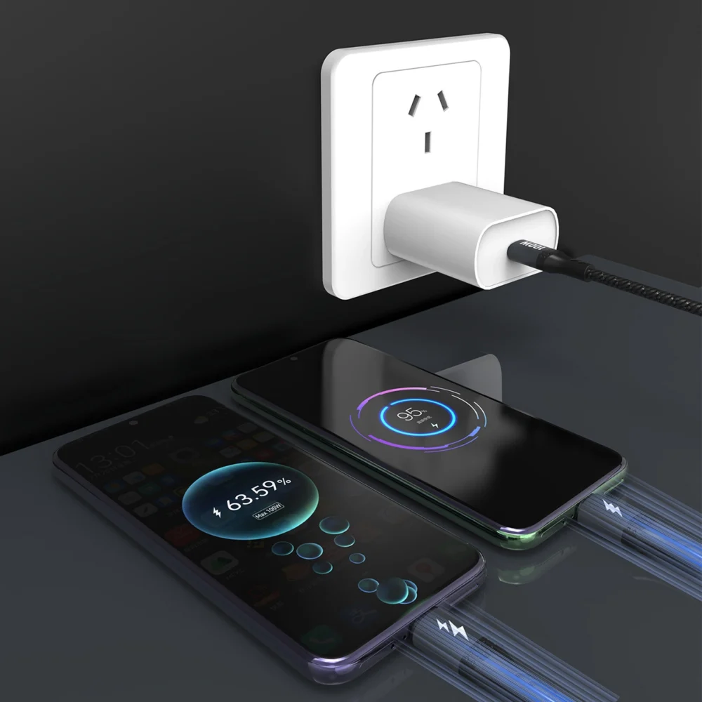 Dudao L3F 2in1 Cable 100W 1.2m 2 x USB-C - Blackeng