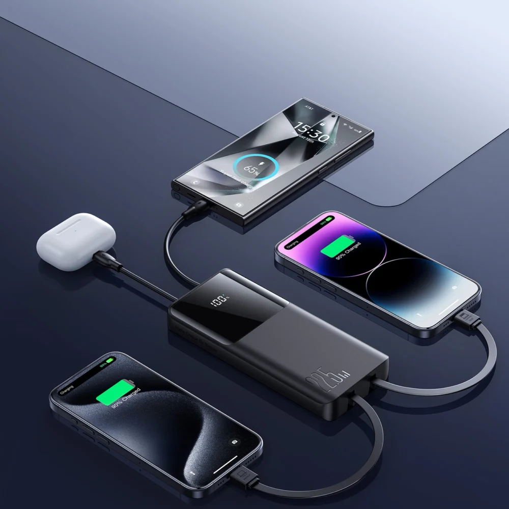 Joyroom JR-PBF19 22.5W 10000mAh Powerbank with Two Built-in Cables - Blackeng