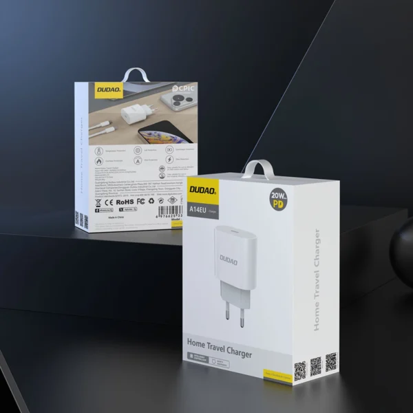 Dudao A14EU PD 20W USB-C Wall Charger - Whiteeng